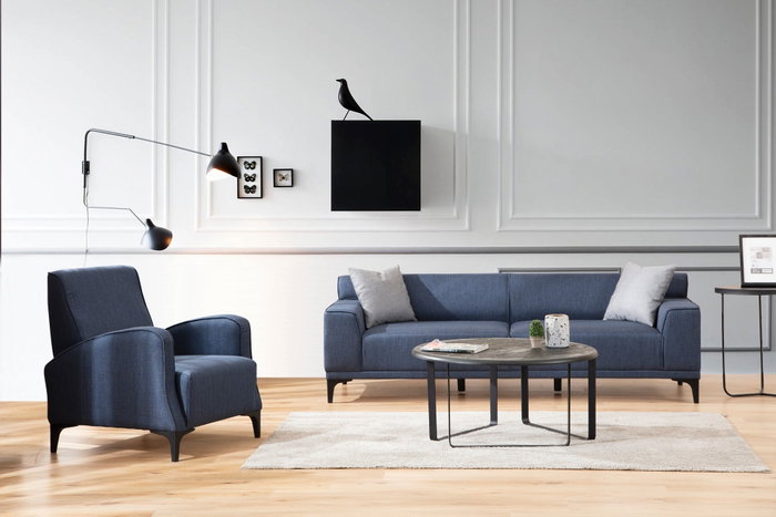 Atelier Del Sofa Petra 3 - Sofá de 3 Plazas Azul Atelier Del Sofa Petra 3 - Sofá de 3 Plazas Azul